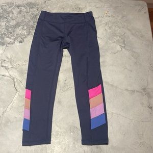 GapFit navy blue leggings with colorful side panels. EUC!